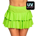 Mini Stufenrock Neongrün Uv Damen