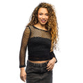 Fischnetz Shirt Temptation Schwarz Damen
