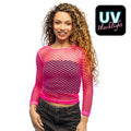Fischnetz Shirt Temptation Neonrosa Damen