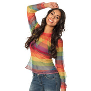 Op deze afbeelding zie je een Kostuums, van het merk Boland. Visnet Shirt Lange Mouwen Regenboog Super 80S Vrouw