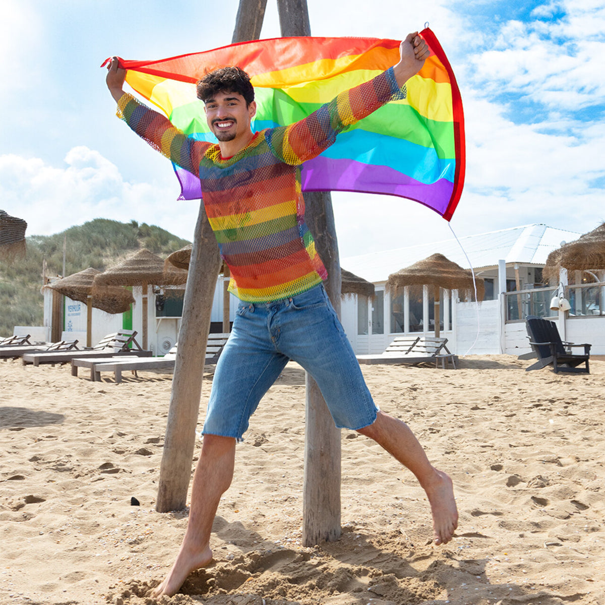 Op deze afbeelding zie je een Kostuums, van het merk Boland. Visnet Shirt Lange Mouwen Regenboog Super 80S Vrouw