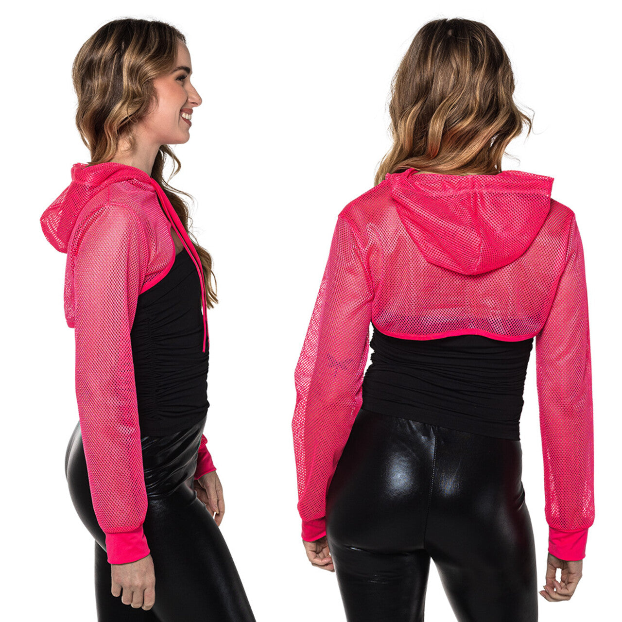 Op deze afbeelding zie je een Kostuums, van het merk Boland. Sportief Visnet Festival Bolero Neon Roze Vrouw