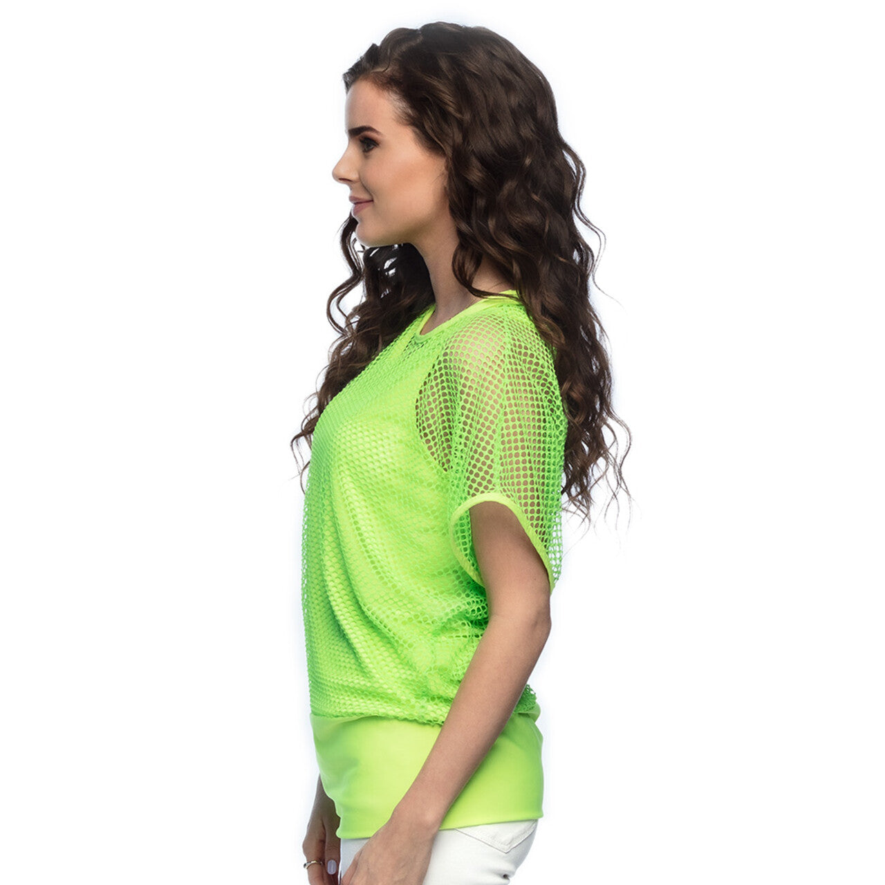 Op deze afbeelding zie je een Kostuums, van het merk Boland. Disco Fun Shirt Visnet Groen Vrouw