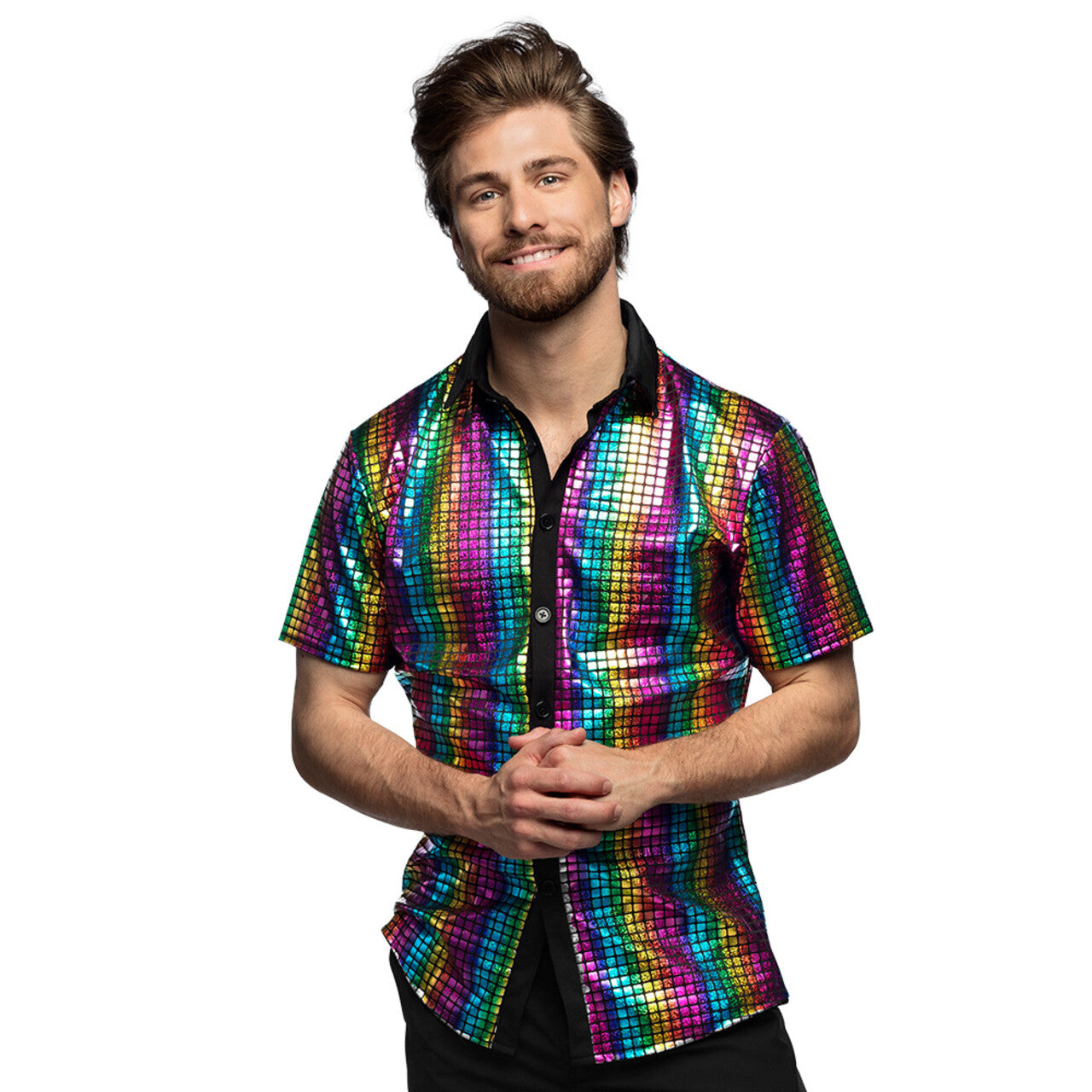 Op deze afbeelding zie je een Kostuums, van het merk Boland. Diamond Rainbow Stripes Overhemd Man