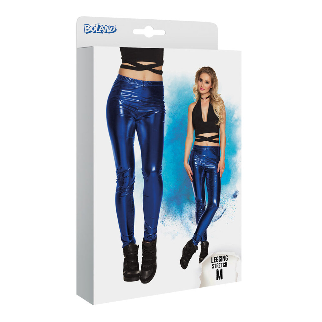 Op deze afbeelding zie je een Kostuums, van het merk Boland. Legging Metallic Glance Blauw Vrouw