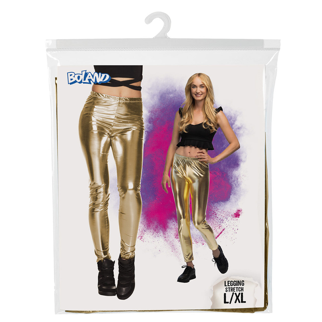 Op deze afbeelding zie je een Kostuums, van het merk Boland. Legging Goud Metallic Vrouw