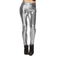 Metallic Silber Leggings Damen