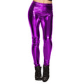 Leggings Metallic Lila Damen