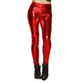 Metallic-Rot Leggings Damen