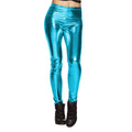 Metallic-Türkis Leggings Damen