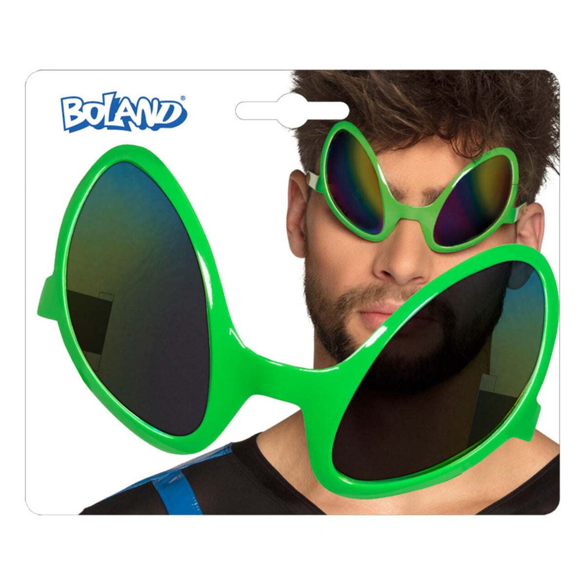 Op deze afbeelding zie je een Accessoires, van het merk Boland. Bril Pretty Fly Green Alien