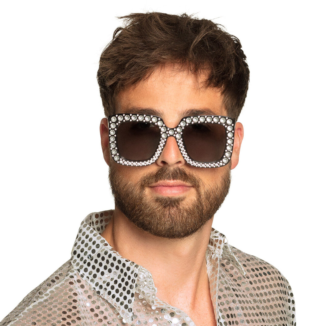 Op deze afbeelding zie je een Accessoires, van het merk Boland. Bril Disco Bling Bling Zwart