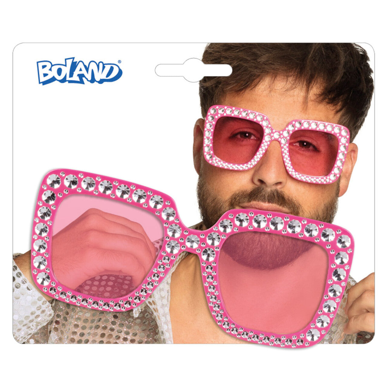 Op deze afbeelding zie je een Accessoires, van het merk Boland. Partybril Bling Bling Roze Uv
