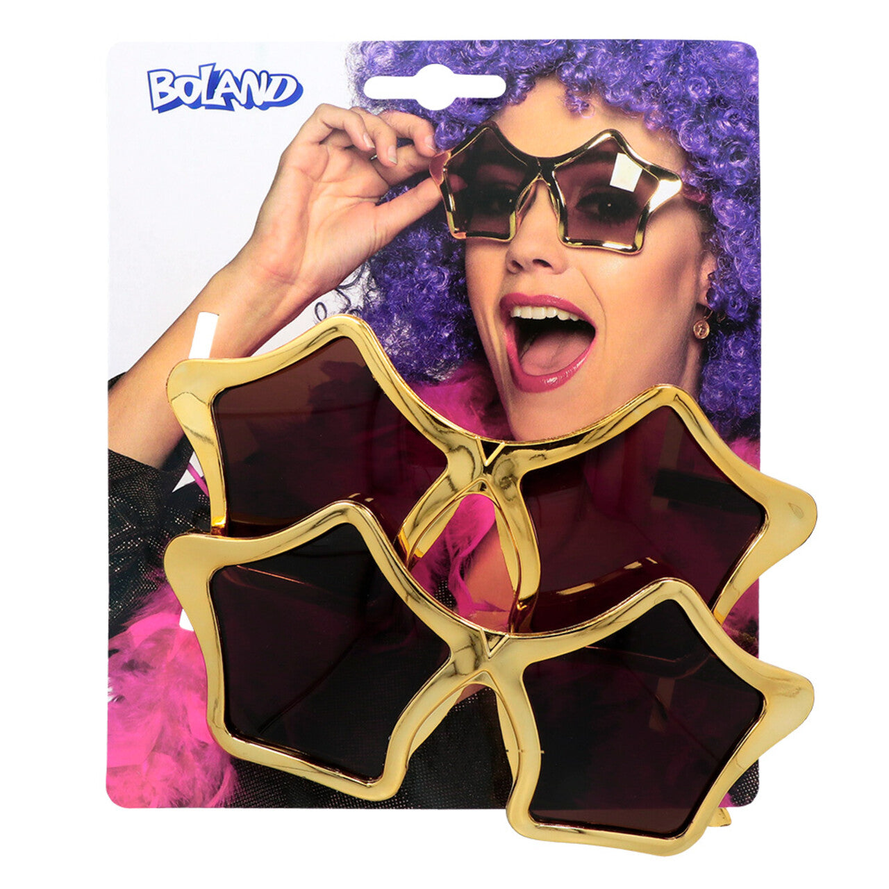 Op deze afbeelding zie je een Accessoires, van het merk Boland. Gouden Sterren Aan De Hemel Bril 2 Stuks