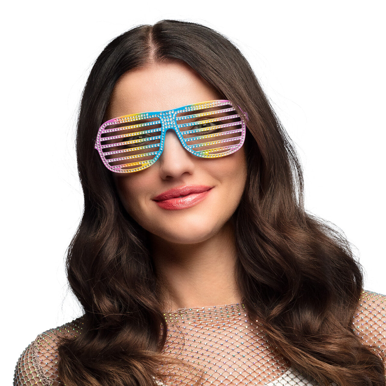 Op deze afbeelding zie je een Accessoires, van het merk Boland. Regenboog Glitter Partybril