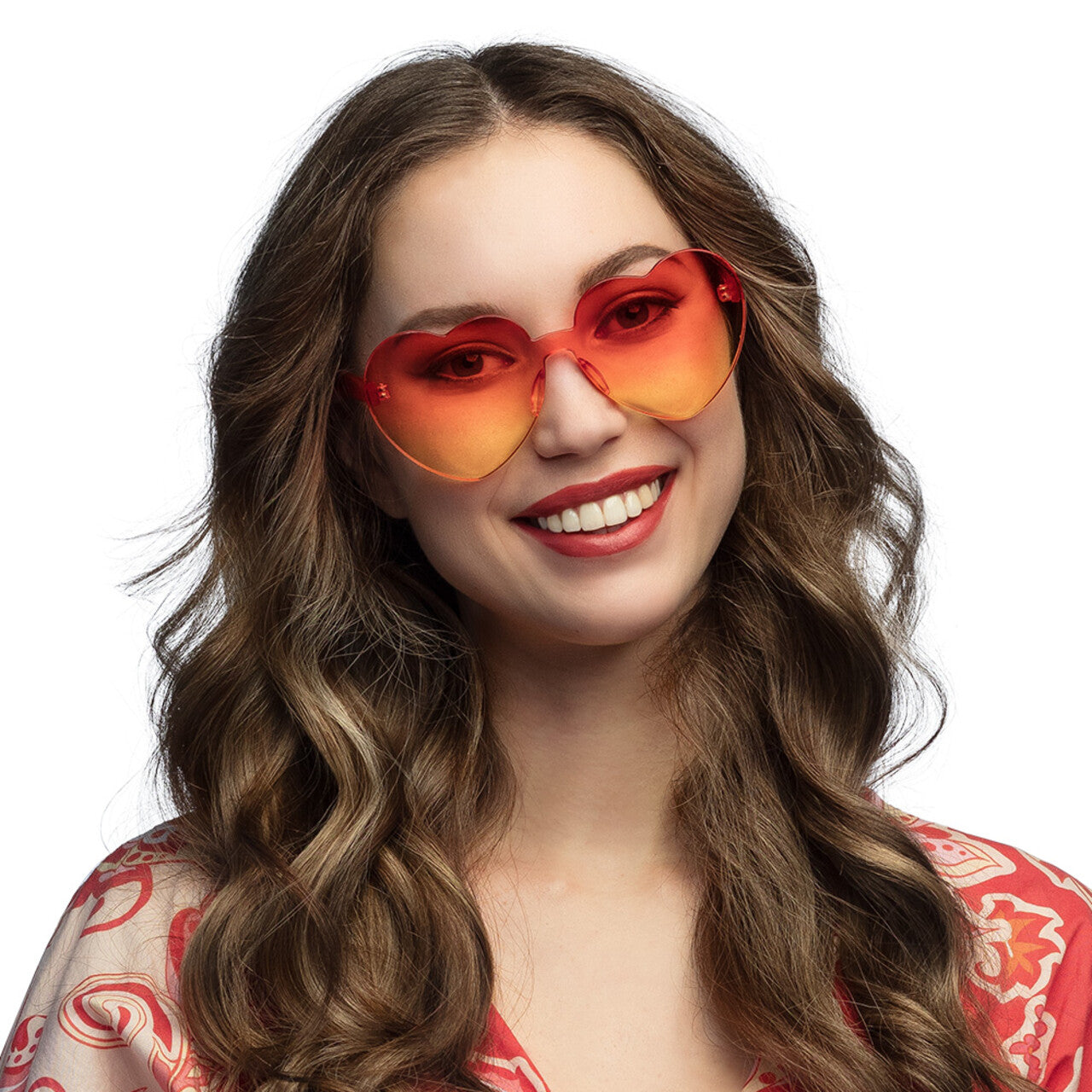 Op deze afbeelding zie je een Accessoires, van het merk Boland. Partybril Oranje Hartjes