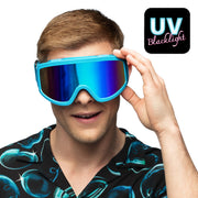 Op deze afbeelding zie je een Accessoires, van het merk Boland. Party Skibril Neonblauw Uv