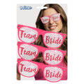 Set 3 Partybrillen Pink Team Bride