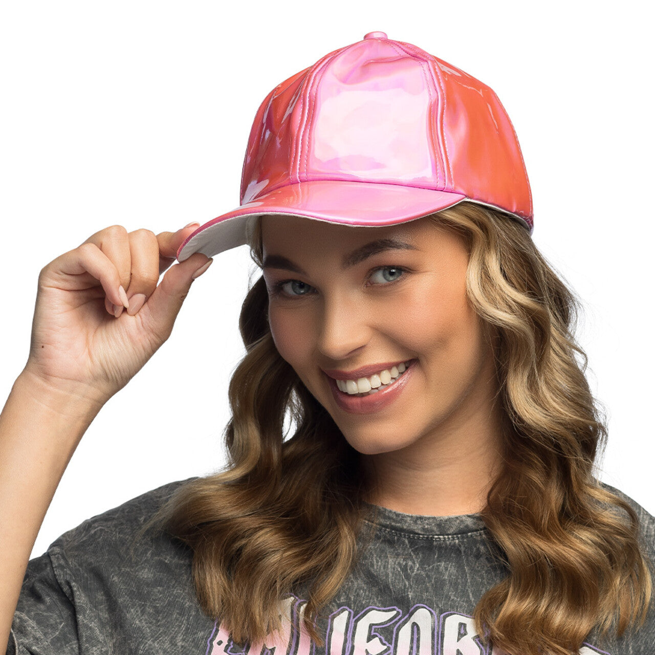 Op deze afbeelding zie je een Accessoires, van het merk Boland. Pet Holo Roze (Verstelbaar)