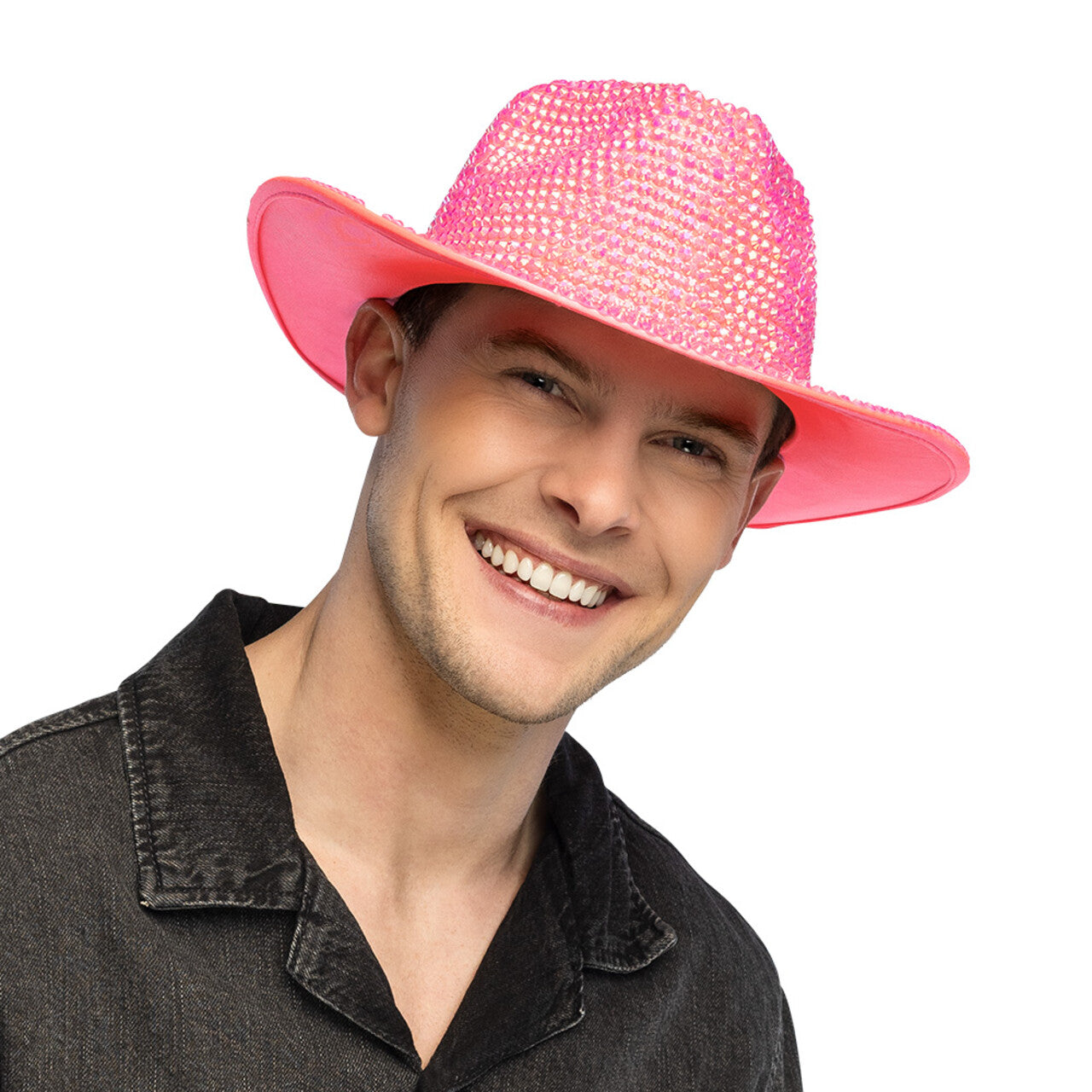 Op deze afbeelding zie je een Accessoires, van het merk Boland. Aurora Strass Cowboyhoed Neonroze Uv