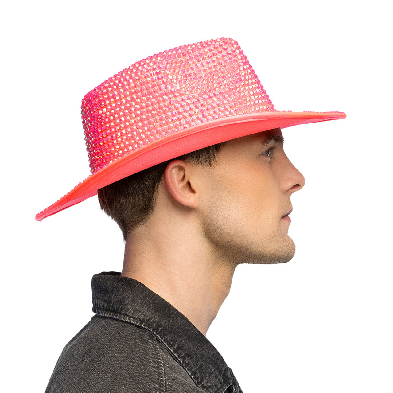 Op deze afbeelding zie je een Accessoires, van het merk Boland. Aurora Strass Cowboyhoed Neonroze Uv