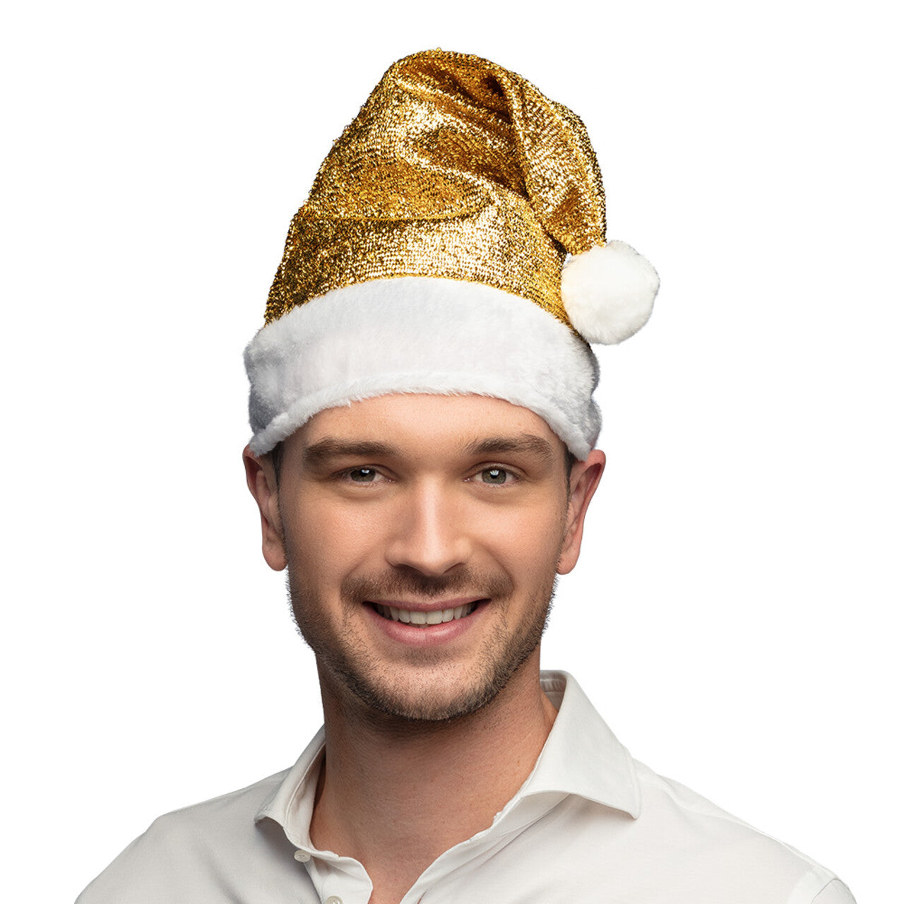 Op deze afbeelding zie je een Accessoires, van het merk Boland. Kerstmuts Goud