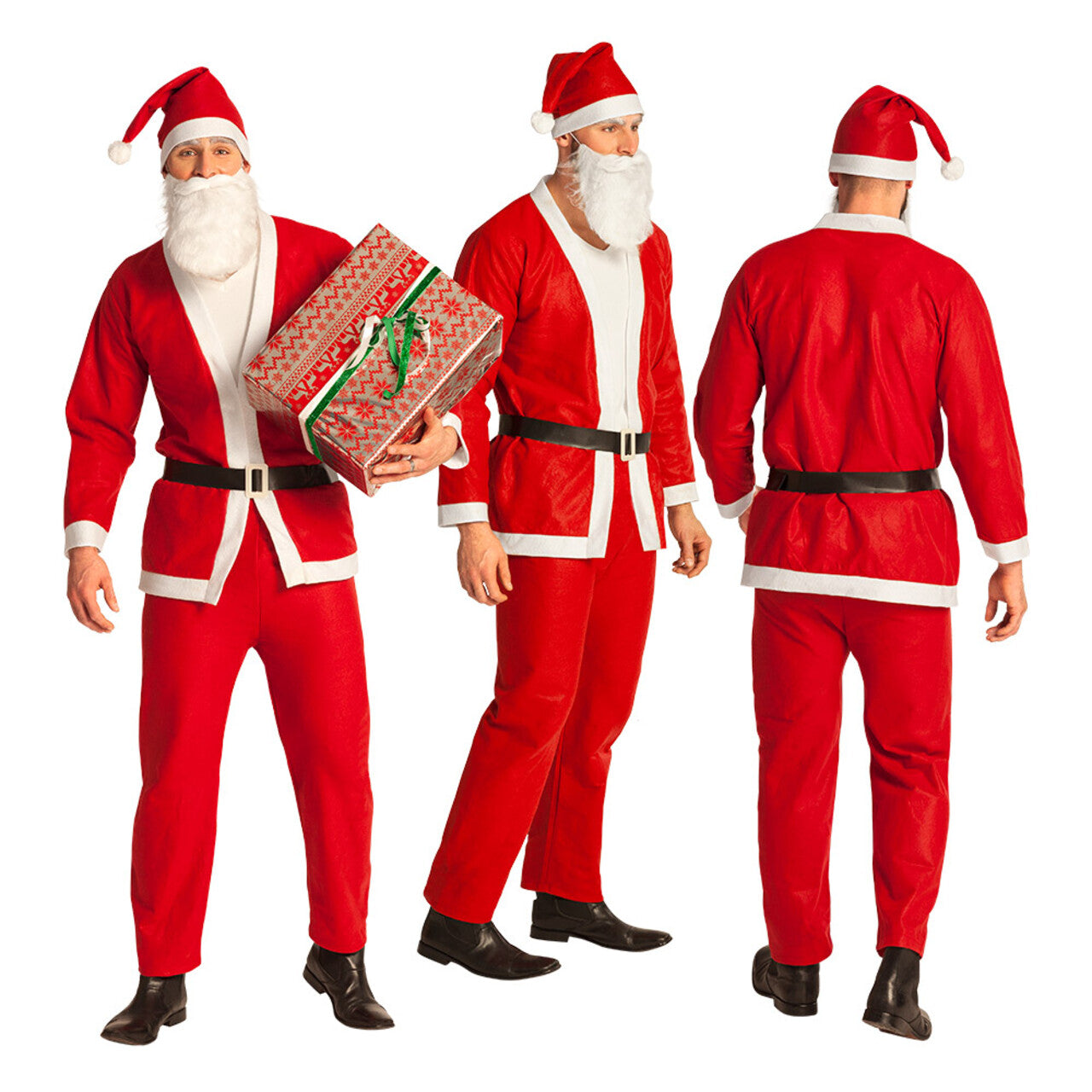 Op deze afbeelding zie je een Kostuums, van het merk Boland. Real Mister Claus Man Kostuum