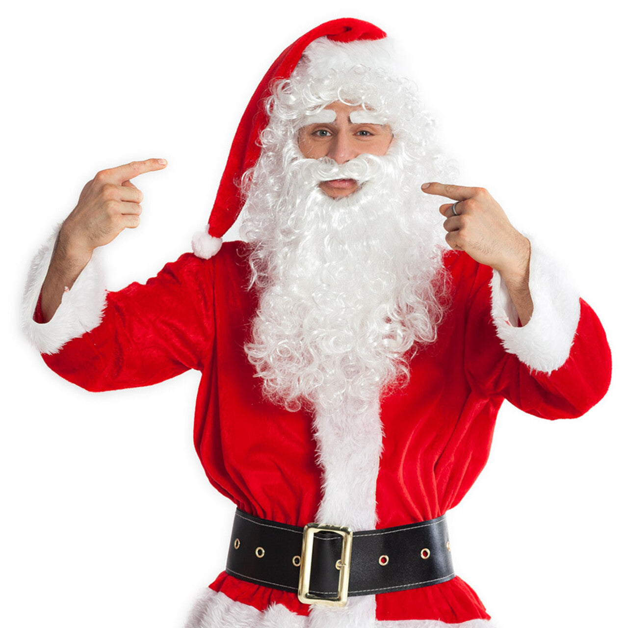 Op deze afbeelding zie je een Accessoires, van het merk Boland. Set Kerstman Deluxe (Pruik, Wenkbrauwen En Baard)