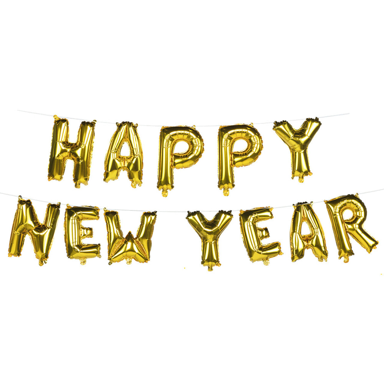 Op deze afbeelding zie je een Decoratie, van het merk Boland. Folieballon Slinger Happy New Year Goud