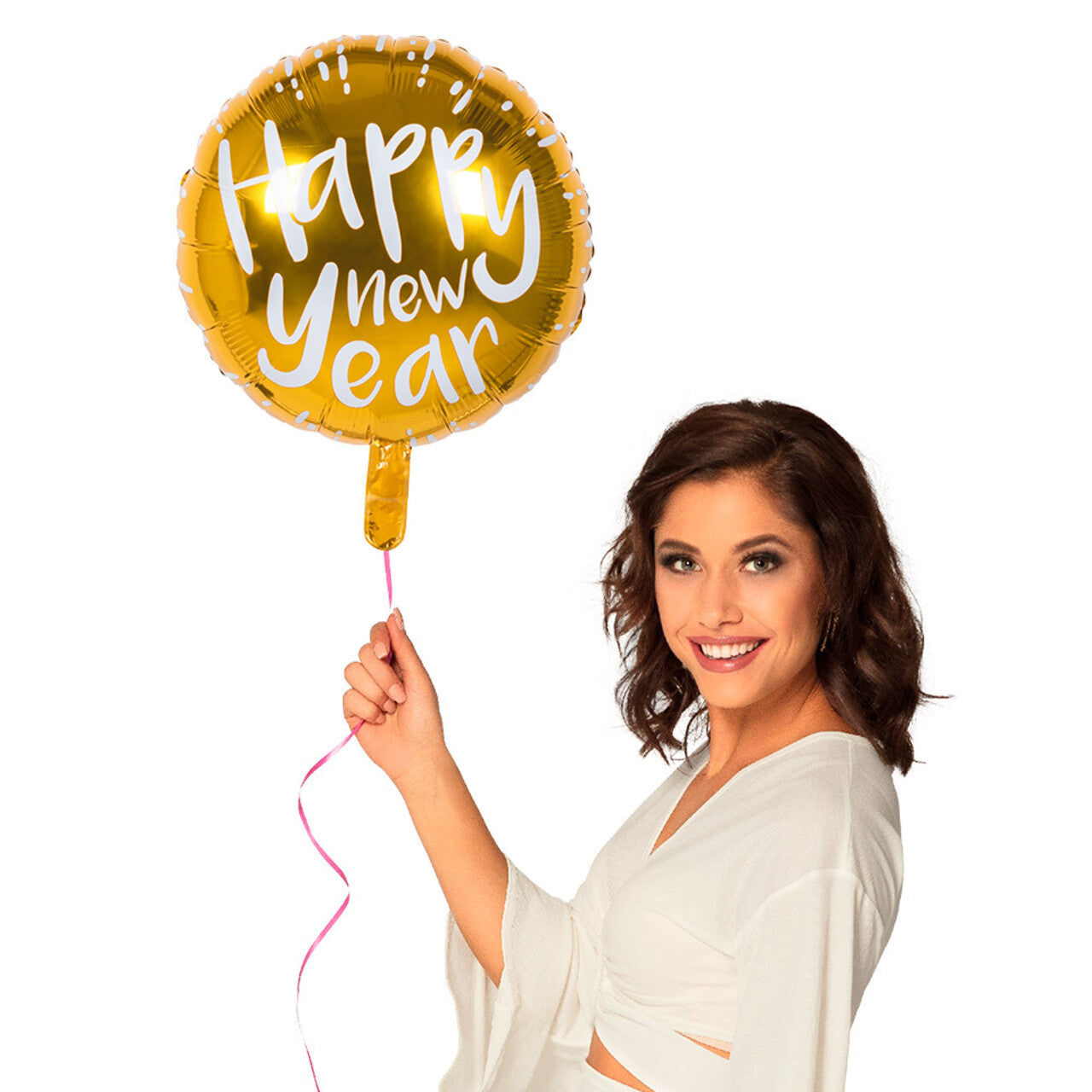 Op deze afbeelding zie je een Decoratie, van het merk Boland. Folieballon Happy New Year Goud