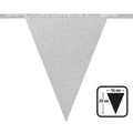 Karton Wimpelkette Glitter Silber