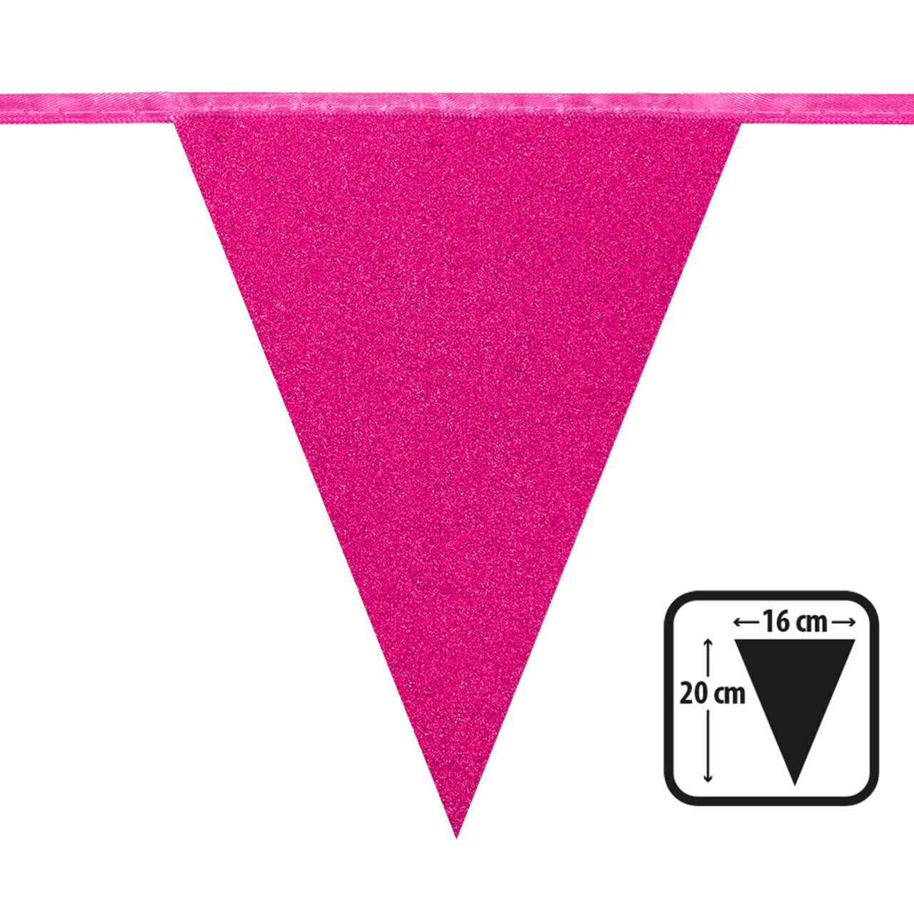 Op deze afbeelding zie je een Decoratie, van het merk Boland. Kartonnen Vlaggenlijn Glitter Roze