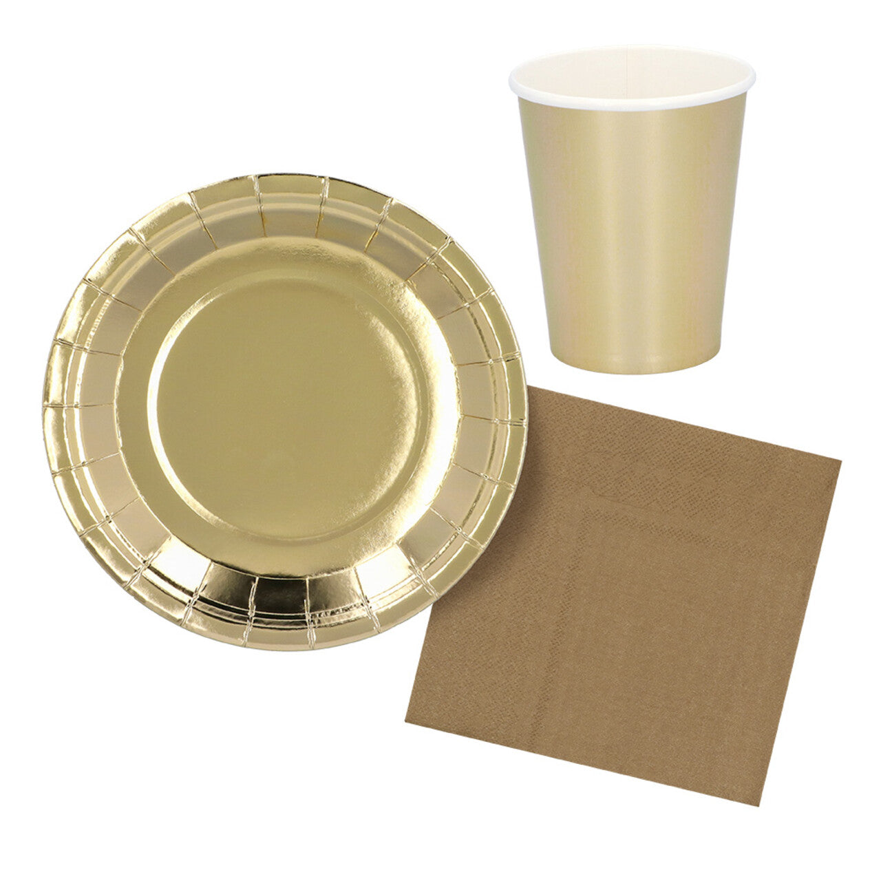 Op deze afbeelding zie je een Decoratie, van het merk Boland. Papieren Feestservies Set Goud
