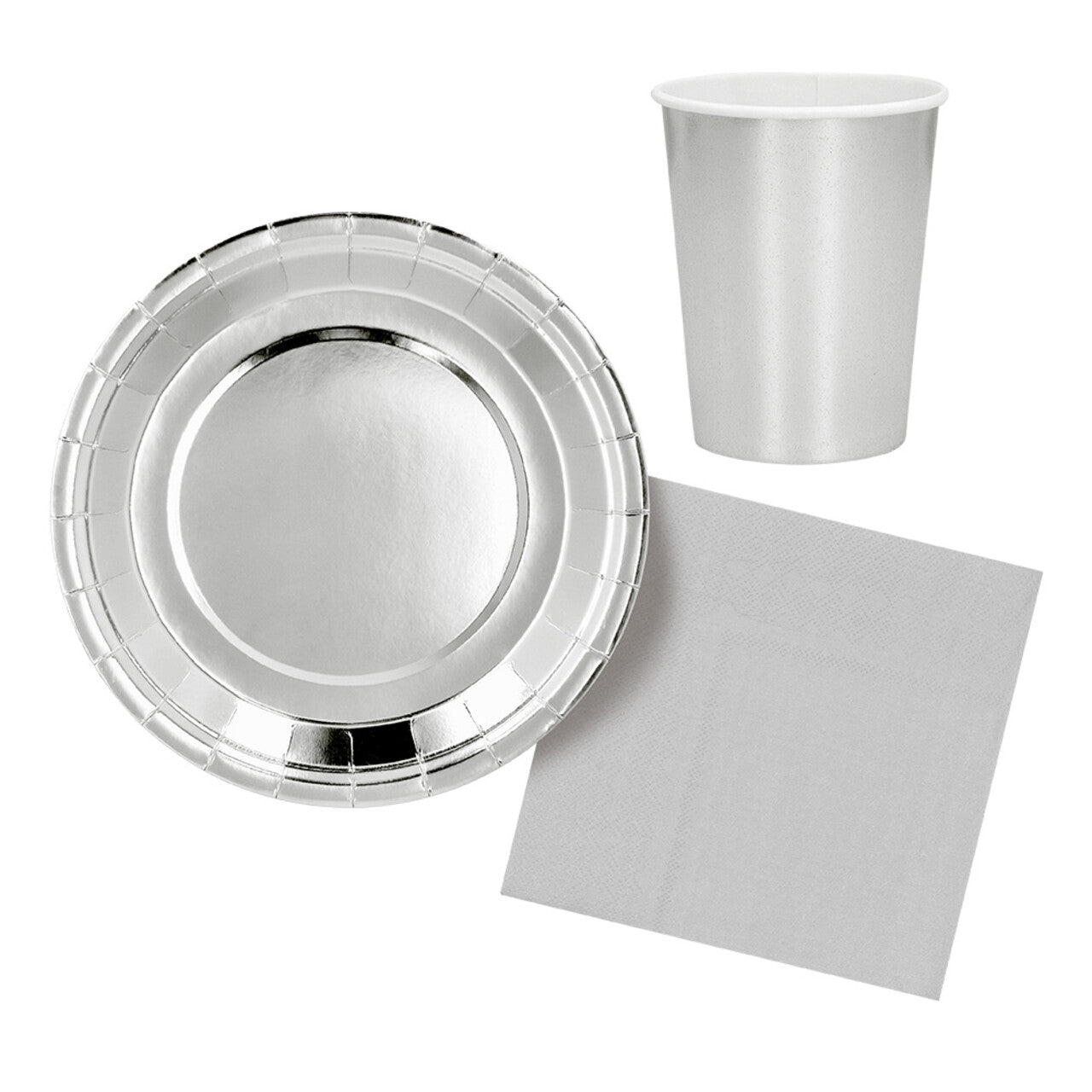 Op deze afbeelding zie je een Decoratie, van het merk Boland. Papieren Feestservies Set Zilver