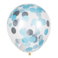 Satz 5 Latex Confetti-Ballons Blau / Silber