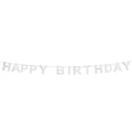 Glitzer-Buchstabengirlande Karton happy Birthday Silber