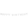 Glitzer-Buchstabengirlande Karton happy Birthday Silber