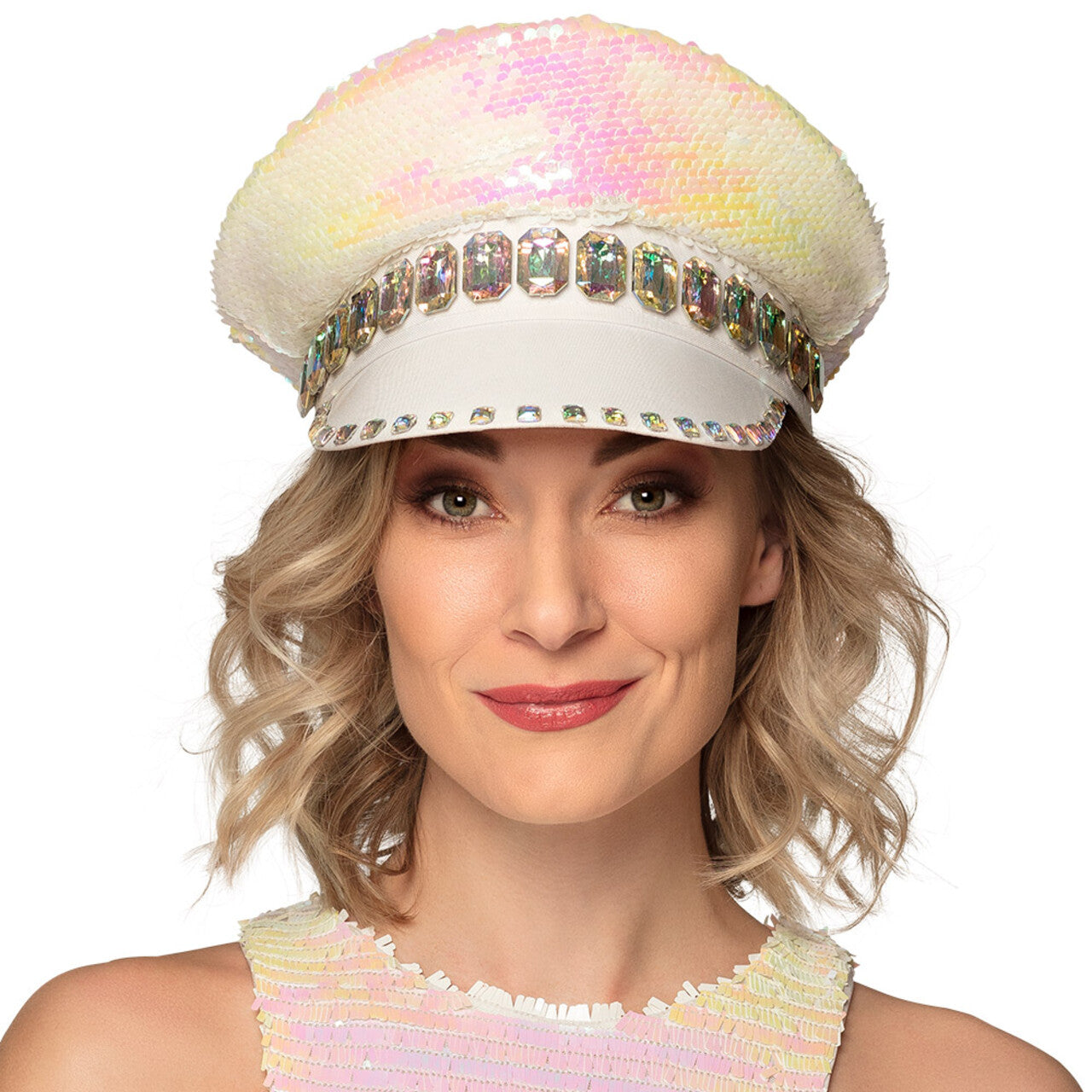 Op deze afbeelding zie je een Accessoires, van het merk Boland. Pet Sandy Candy (Omkeerbaar Parelmoer / Wit)