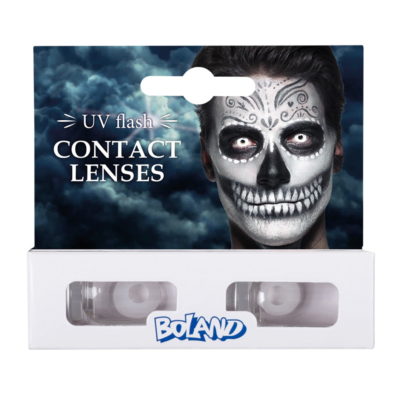 Op deze afbeelding zie je een Accessoires, van het merk Boland. Maandlenzen Skeleton Flash Wit