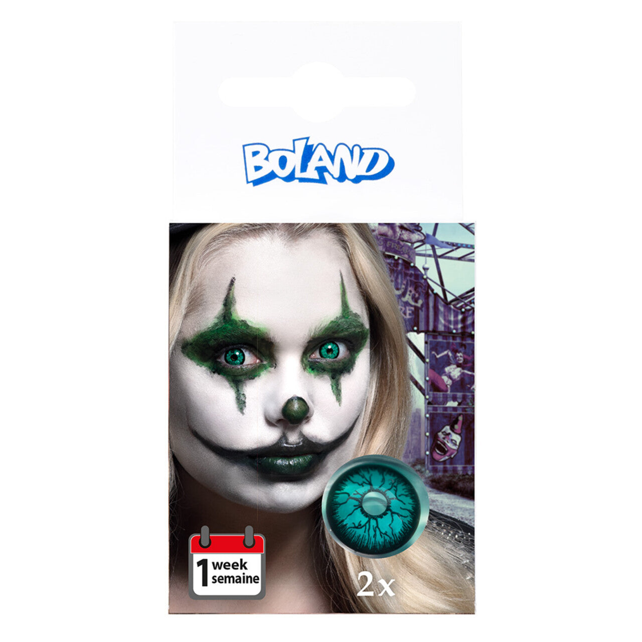 Op deze afbeelding zie je een Accessoires, van het merk Boland. Weeklenzen Freaky Green Clown