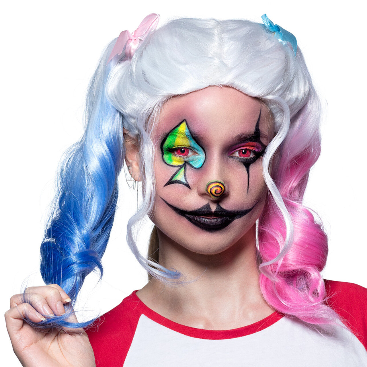 Op deze afbeelding zie je een Accessoires, van het merk Boland. Paar Lenzen Rood Crazy Clown Harley