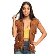 Op deze afbeelding zie je een Kostuums, van het merk Boland. Bohemian Hippie Vest Met Franjes Vrouw