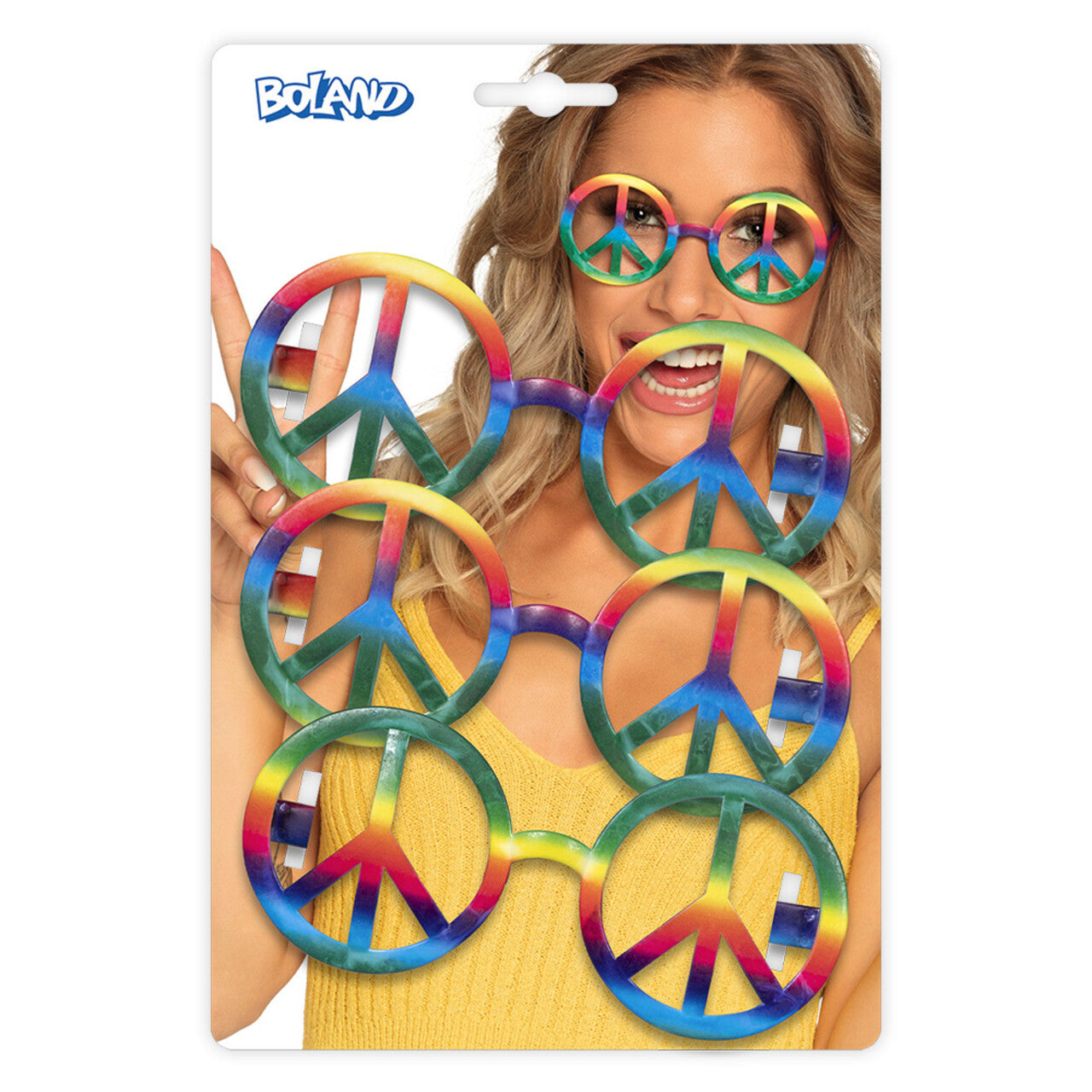 Op deze afbeelding zie je een Accessoires, van het merk Boland. Set 3 Brillen Zonder Glas Hippie Peace