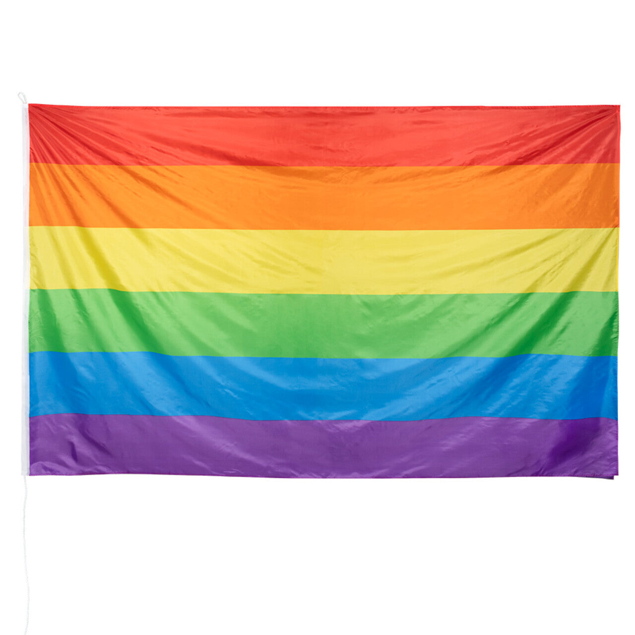 Op deze afbeelding zie je een Decoratie, van het merk Boland. Polyester Vlag Happy Regenboog Pride