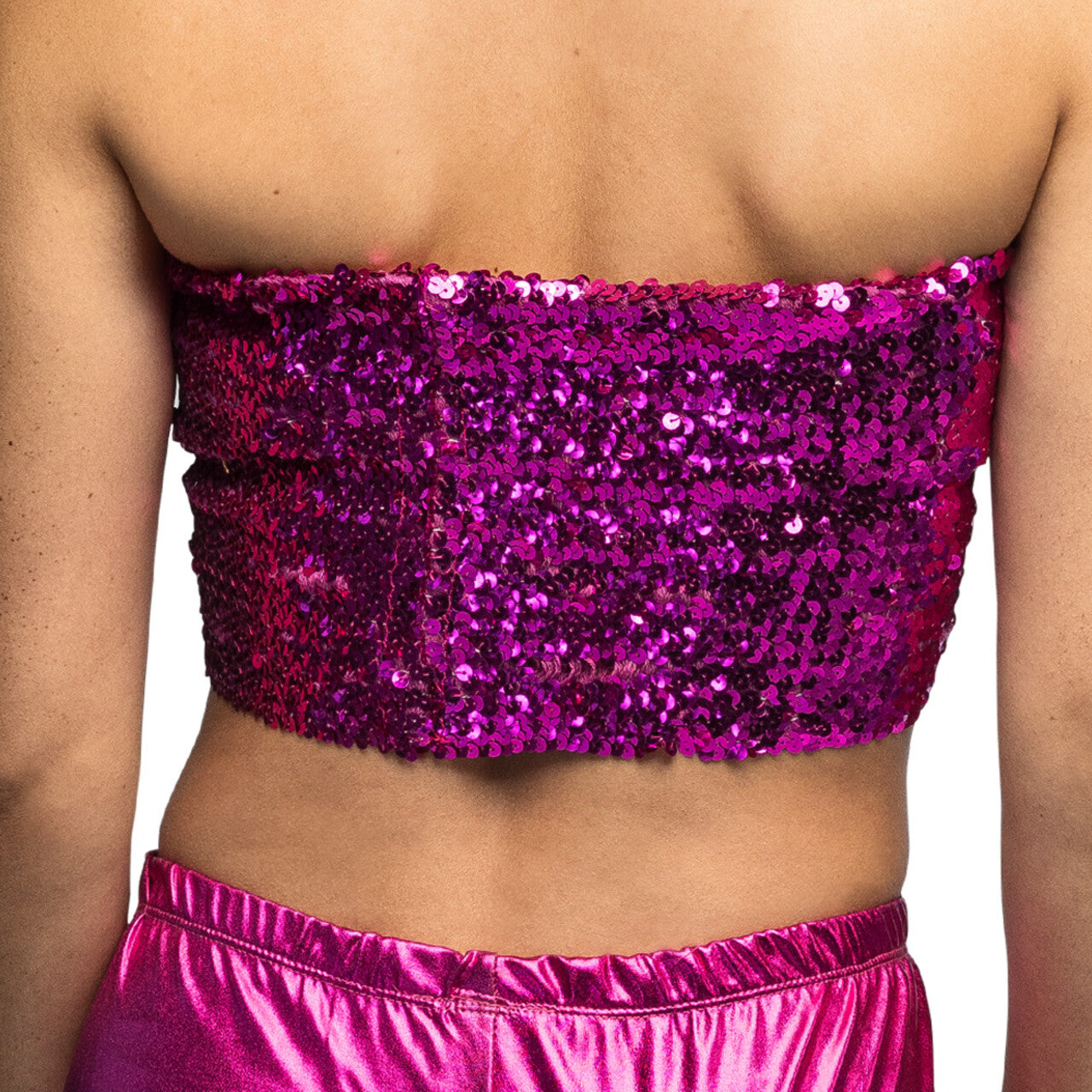 Op deze afbeelding zie je een Kostuums, van het merk Boland. Festival Top Sparkle Pailletten Roze Vrouw