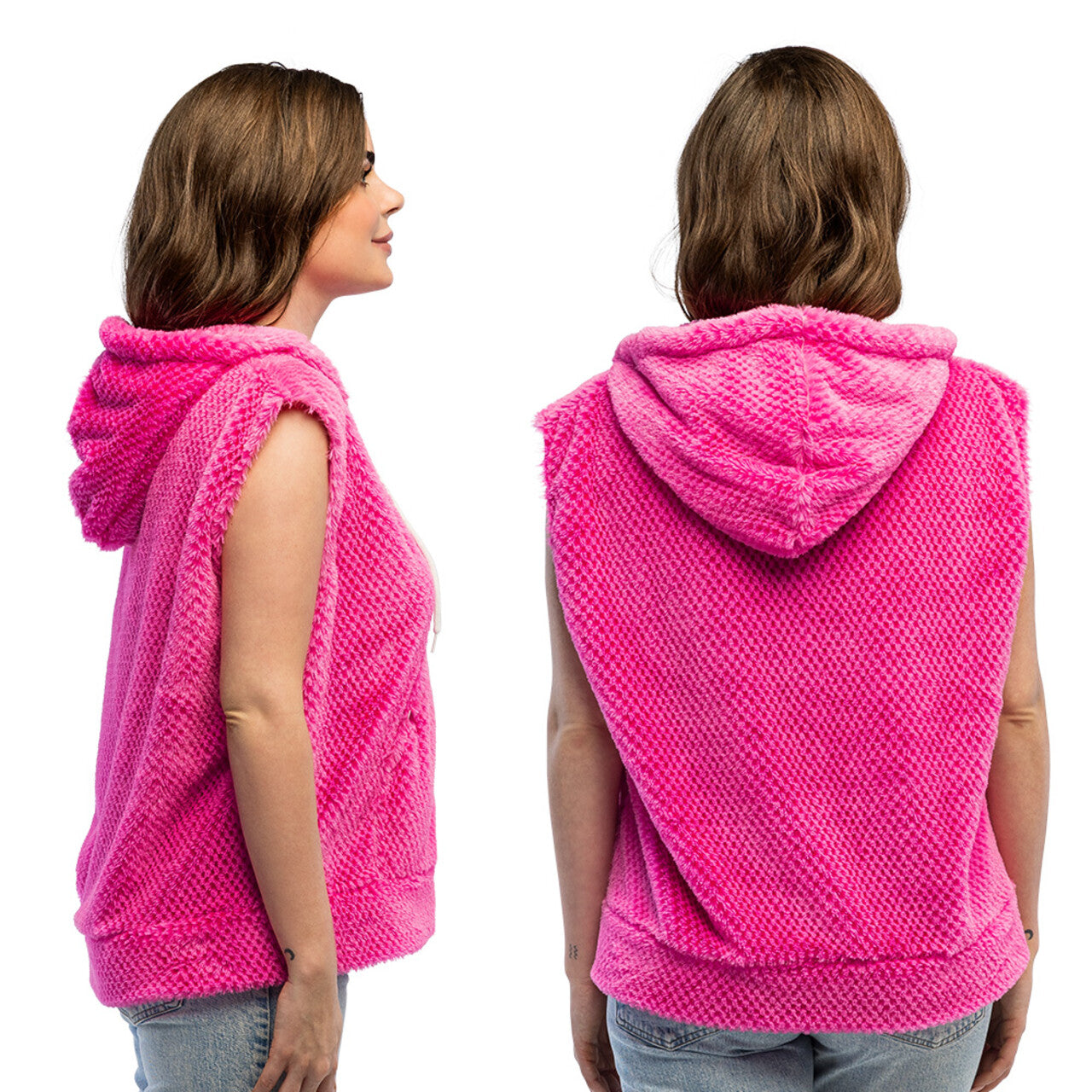 Op deze afbeelding zie je een Kostuums, van het merk Boland. Must Have Bodywarmer Fluffy Uv Neonroze Vrouw