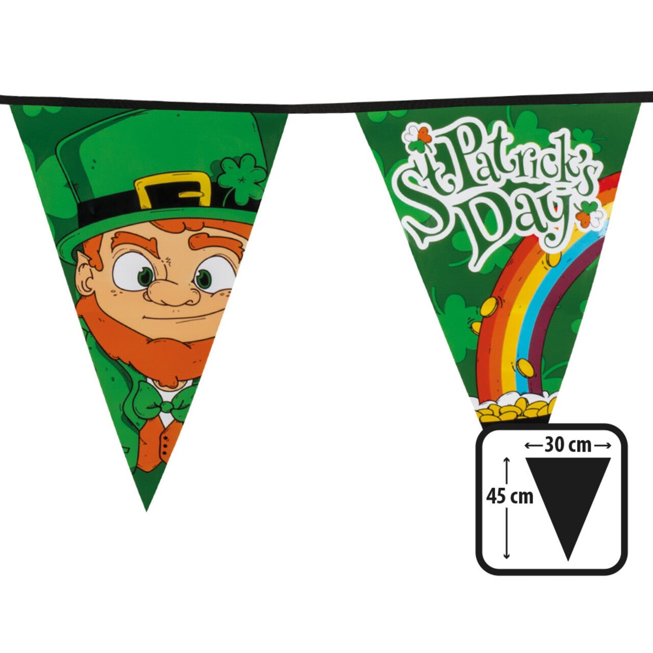 Op deze afbeelding zie je een Decoratie, van het merk Boland. Vlaggenlijn Met Grote Vlaggen St. Patricks Day