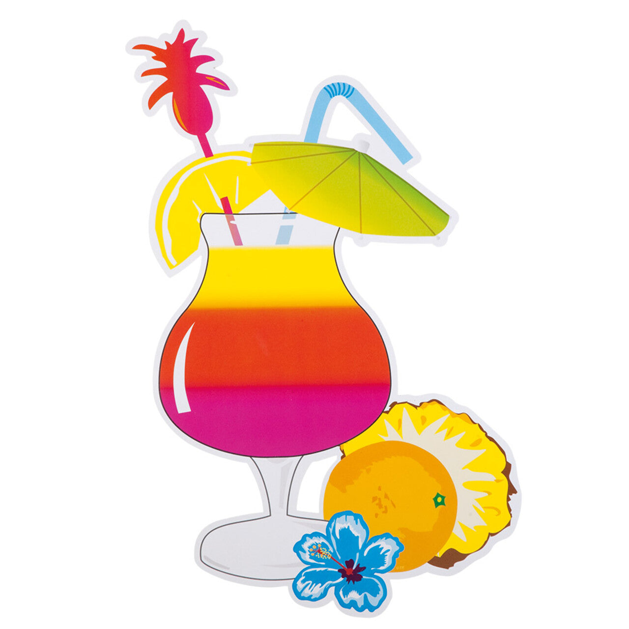 Op deze afbeelding zie je een Decoratie, van het merk Boland. Set 4 Kartonnen Decoraties Vibing Op Hawaii