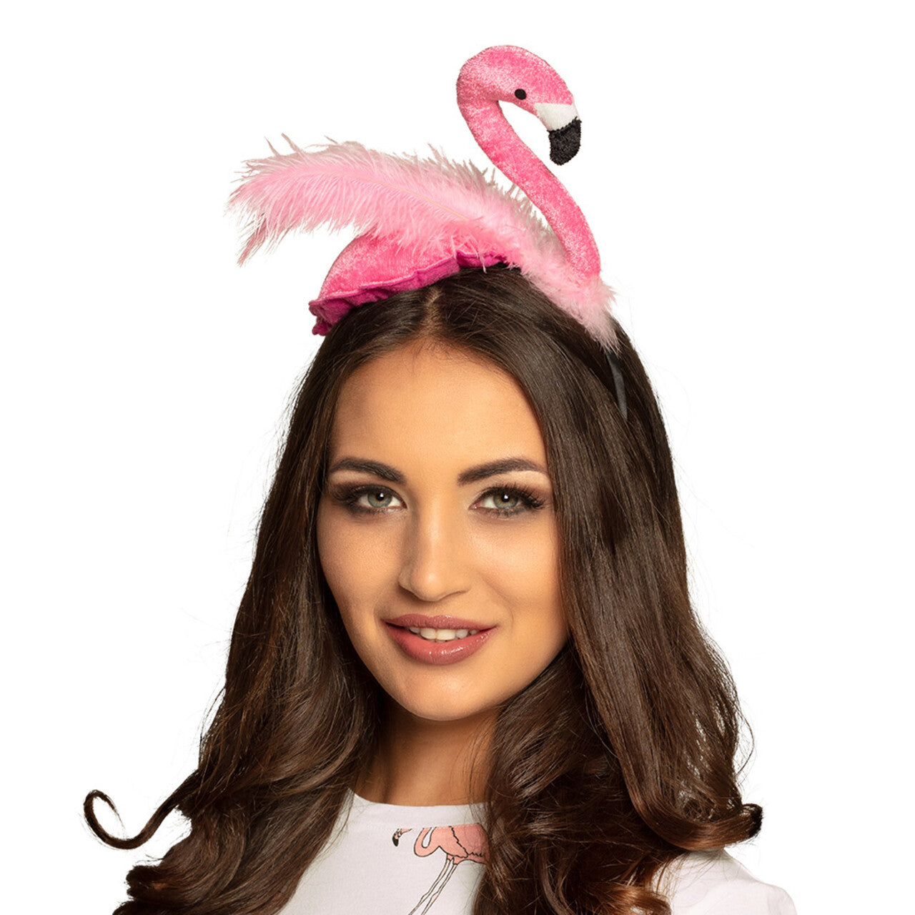 Op deze afbeelding zie je een Accessoires, van het merk Boland. Diadeem Flamingo Pink