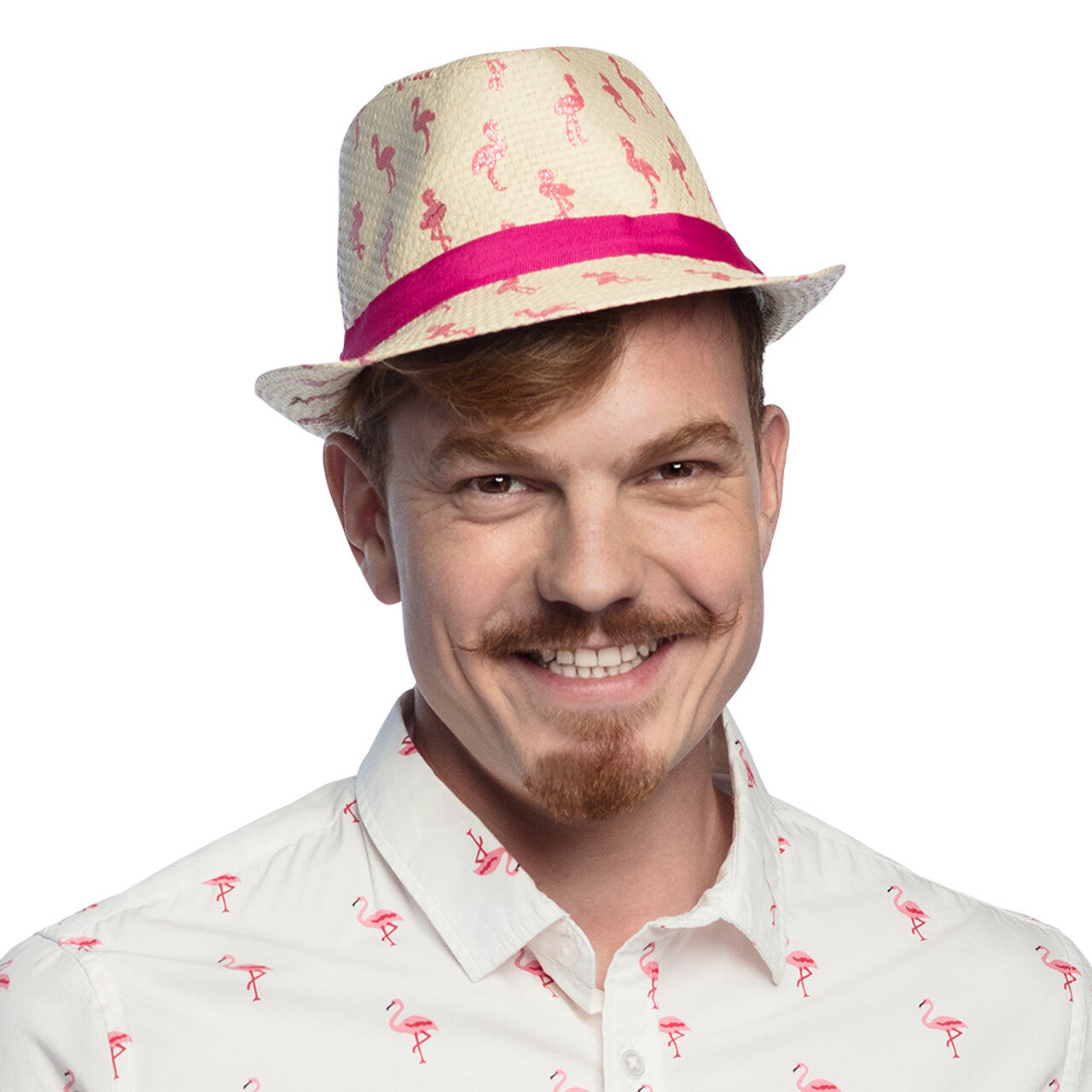 Op deze afbeelding zie je een Accessoires, van het merk Boland. Hoed Fedora Sparkling Flamingos